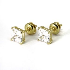 Laurel Rd 6mm 14k Gold Diamond Stud Earrings